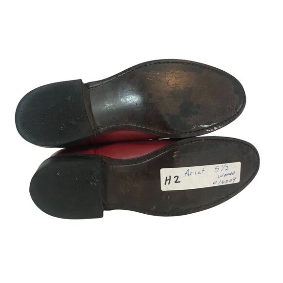 Ariat Womens Red Leather Cowboy Boots 5.5M Western-Style Durable Classic Design - Picture 8 of 10